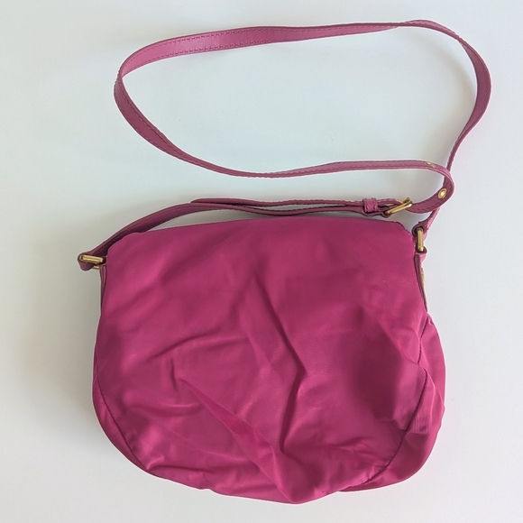 Marc x Marc Jacobs Mini Natasha Preppy Nylon Crossbody Leather Strap Pink Gold - Picture 3 of 14